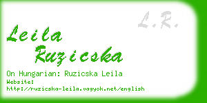 leila ruzicska business card
